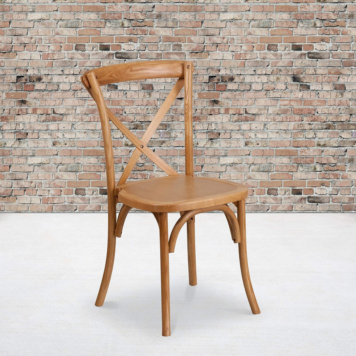 Stackable Early American Wood Cross Back Chair H456