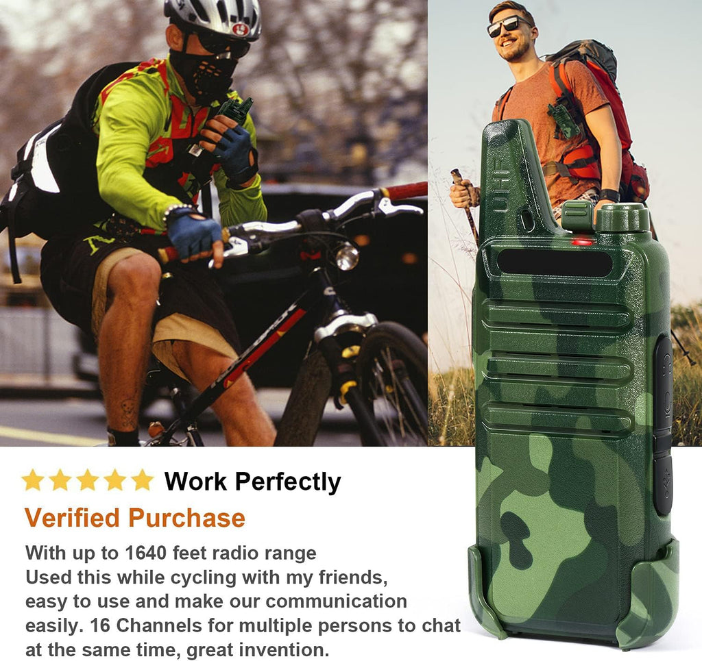 2 Pack Rechargeable Long Range Walkie Talkies N399