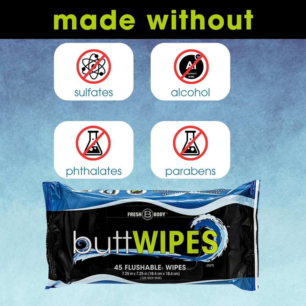 Flushable Wipes (1 Pack, 45 wipes) M445