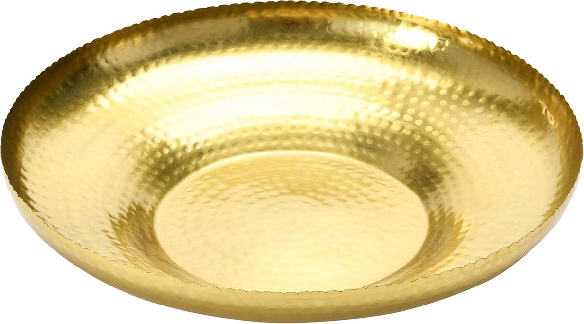 Hammered Metal Tray with Scalloped Edge J18301