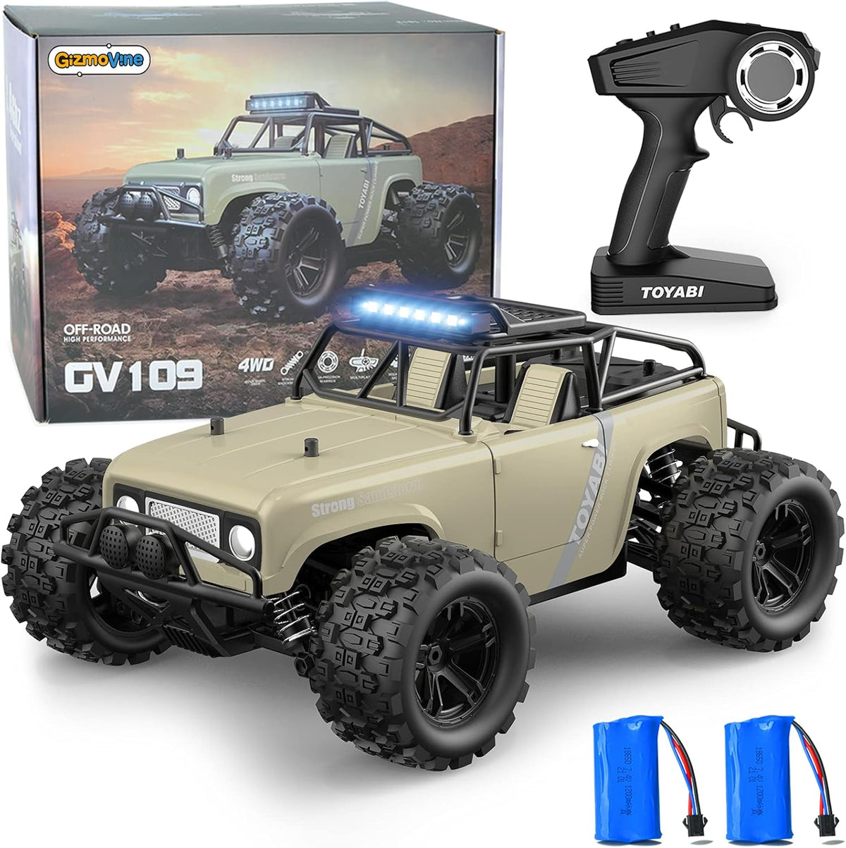 2.4GHz 25 MPH 4WD Waterproof Remote Control Car with 2 Rechargeable Batteries O1037