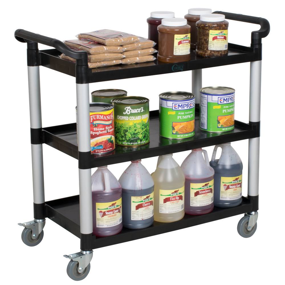 Black Utility Cart with Three Shelves O973