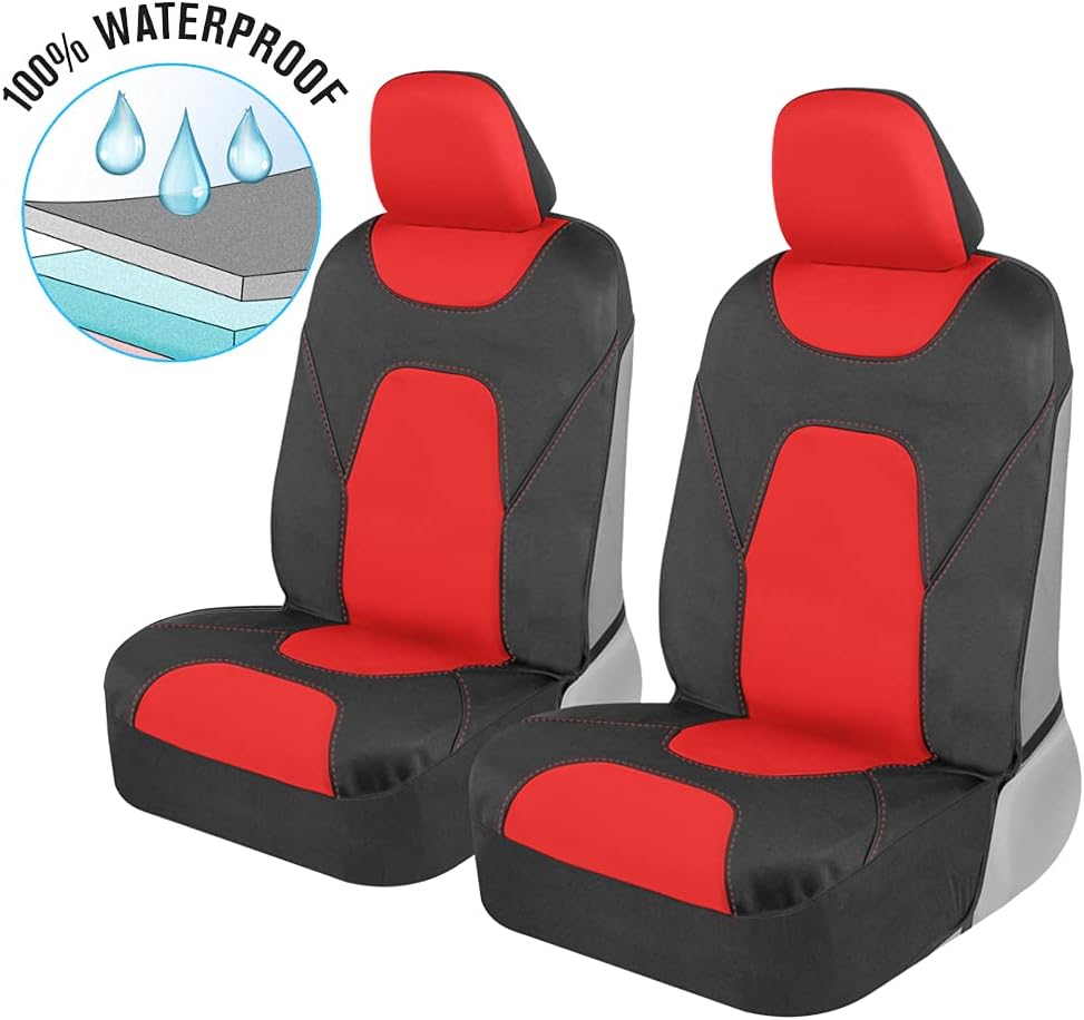 Pink Two-Tone Waterproof Neoprene Car Seat Covers Set of 2 G22188