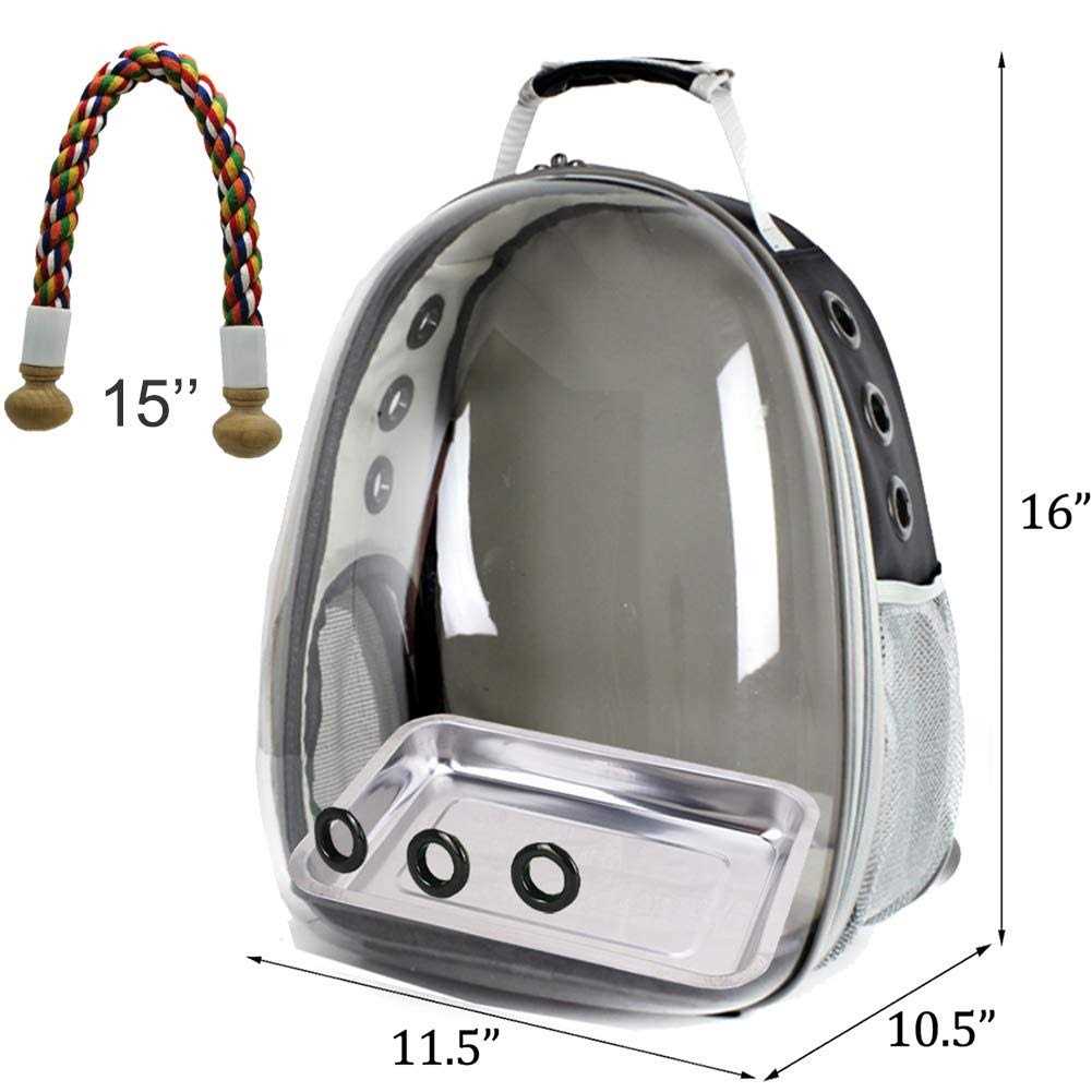 Bird Carrier Backpack with Stainless Steel Tray and Standing Perch R482