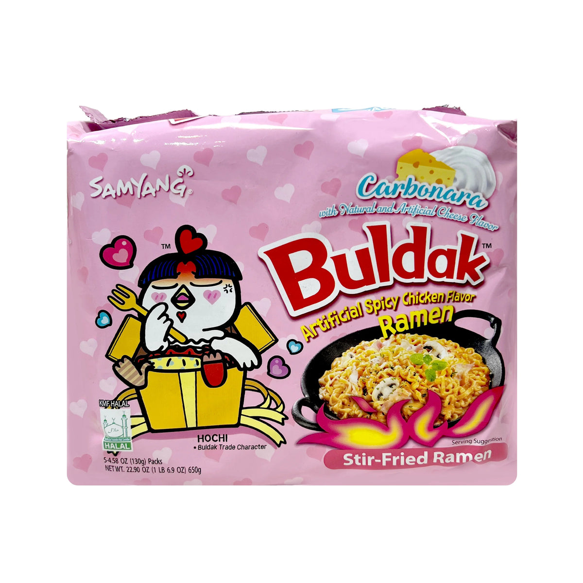 Buldak Carbonara Hot Chicken Flavor Ramen 2-PACK 22.90 Oz F5162