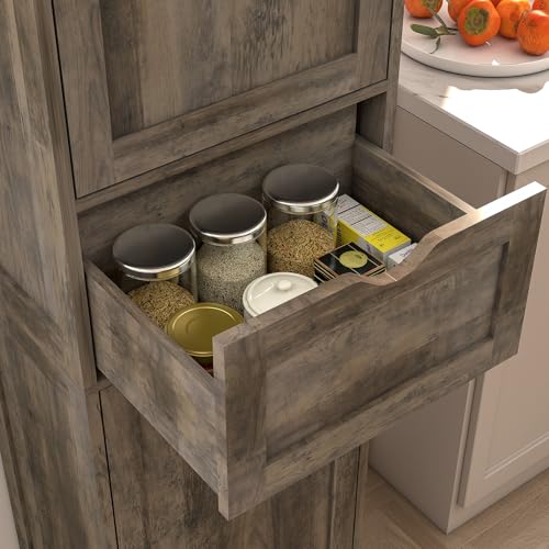 White 67" Tall Bathroom Cabinet with 2 Doors & 1 Drawer Y365278