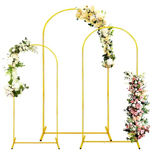 Gold Metal Arch Backdrop Stand Set of 3 O4161