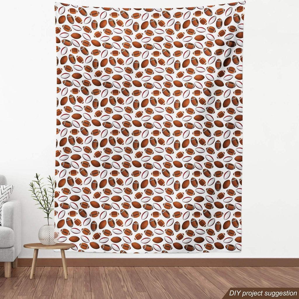 American Football Fabric by The Yard, 1 Yard, Caramel Ruby White H664