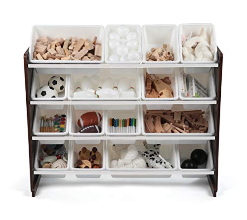 16 Removable Bins Grey White Toy Storage Organizer I8650