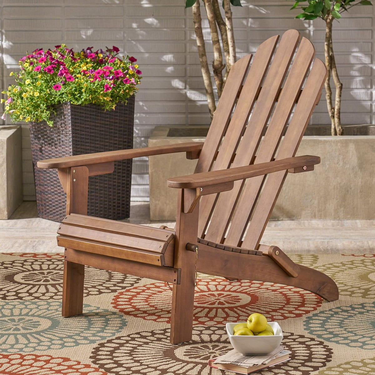 Foldable Acacia Wood Adirondack Chair Y81824