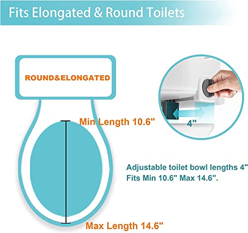 Grey+White 5 Inch Raised Toilet Seat with Handles G424