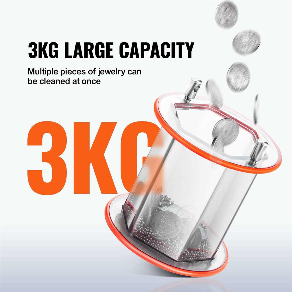 6.6lbs/3kg Capacity Mini Rotary Tumbler Machine with Timer B85980