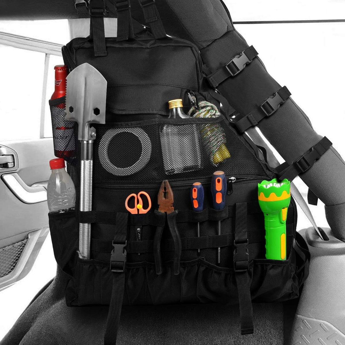 Roll Bar Storage Bag Cage with Multi-Pockets & Organizers J880