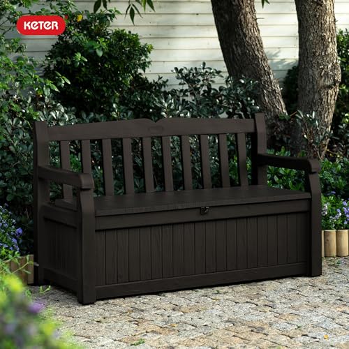 70 Gallon Storage Bench Deck Box Graphite L410