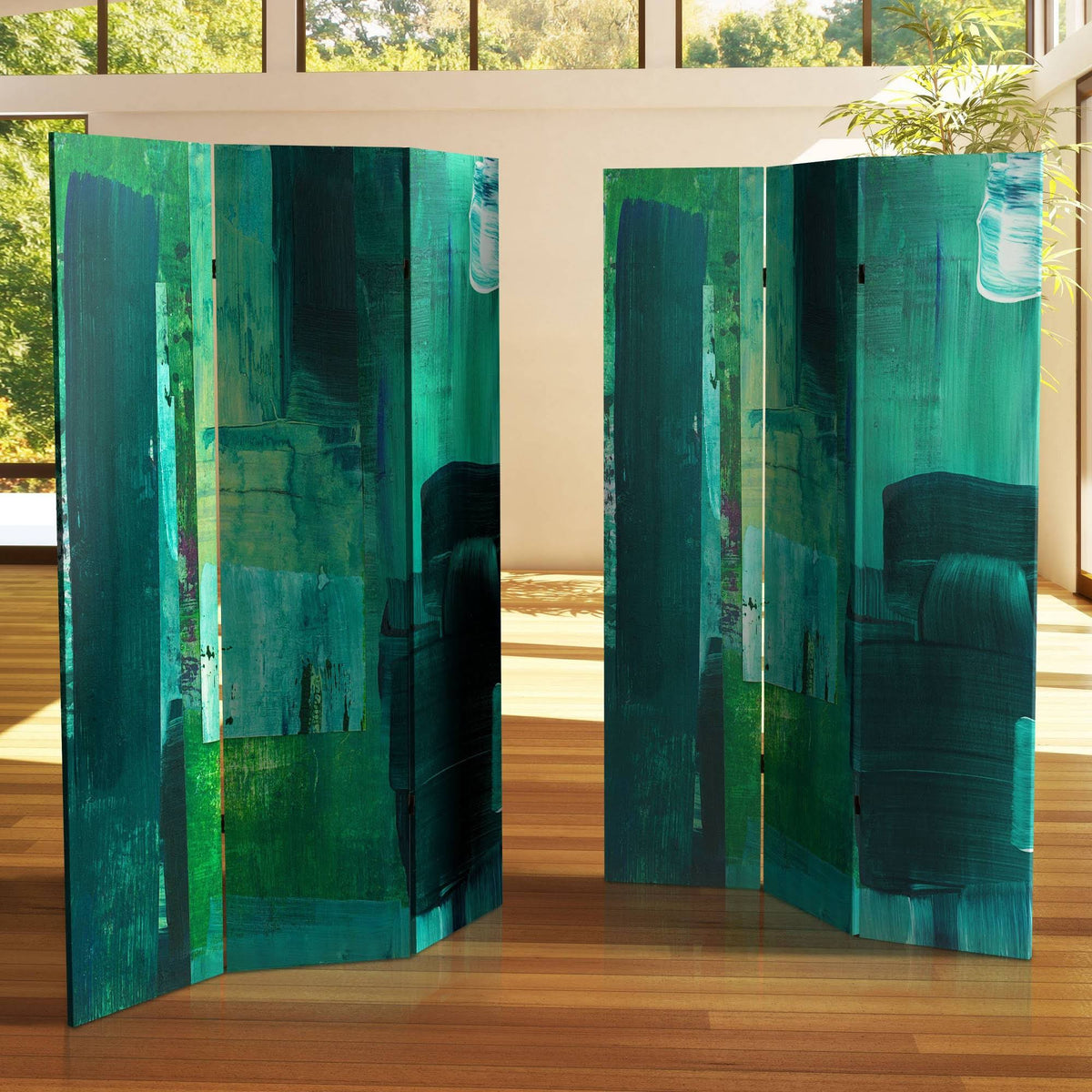 6 ft. Tall Double Sided Undersea Canvas Room Divider Z72705