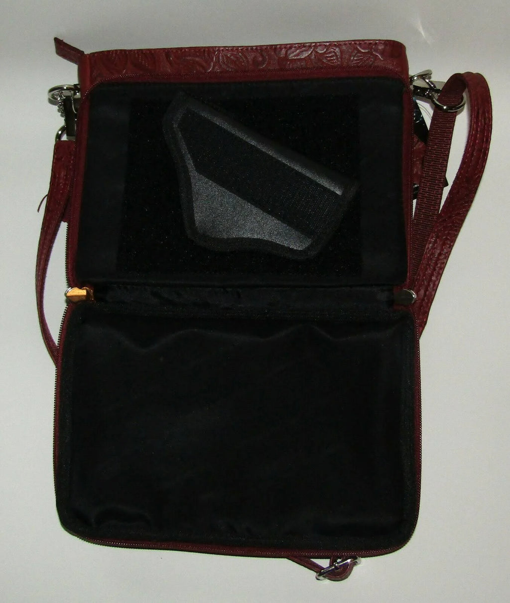 Tooled Cowhide Concealed Carry Handbag J113604