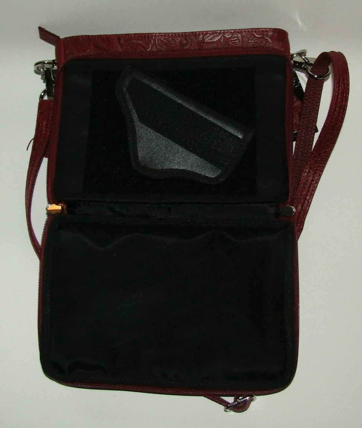Tooled Cowhide Concealed Carry Handbag J113604