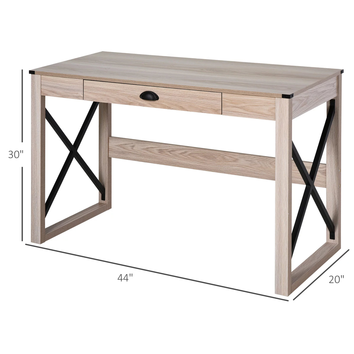 44 inch Rustic Writing Desk with Storage Drawer Y8233