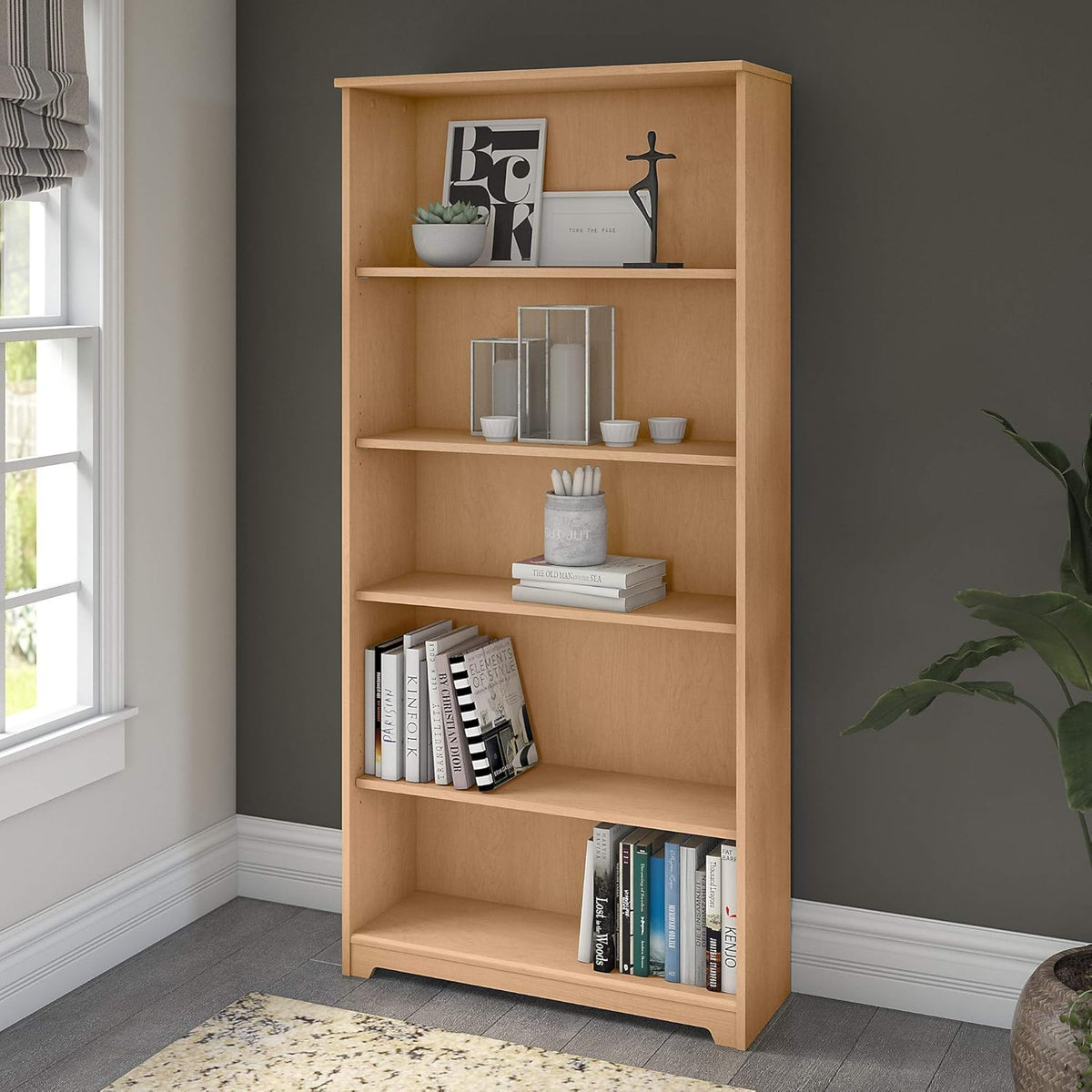 Natural Maple 5 Shelf Bookcase C73910
