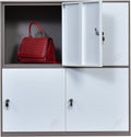 White Metal Storage Cabinet with Doors and Lock B683023