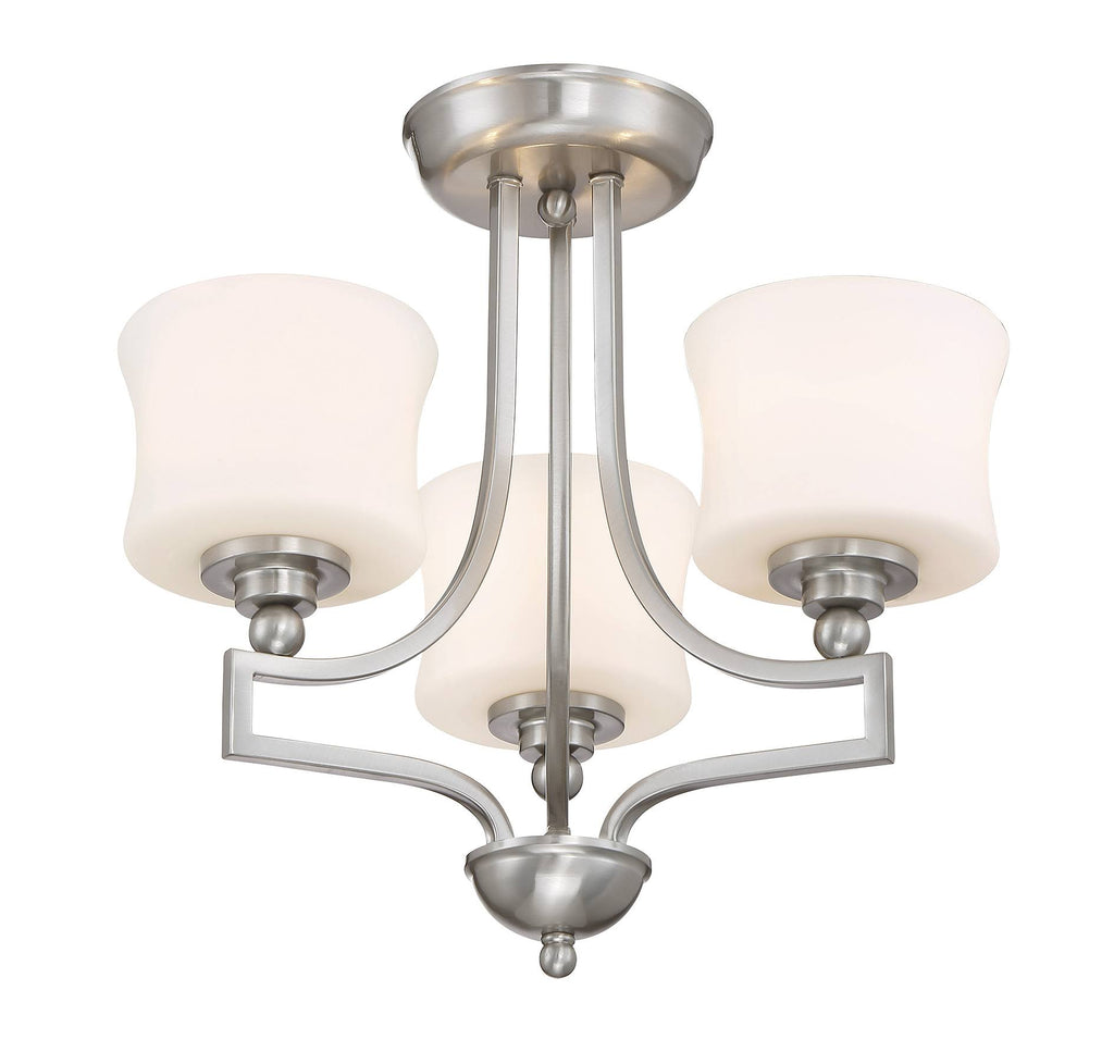 Satin Nickel 3 Light Semi Flush A733755