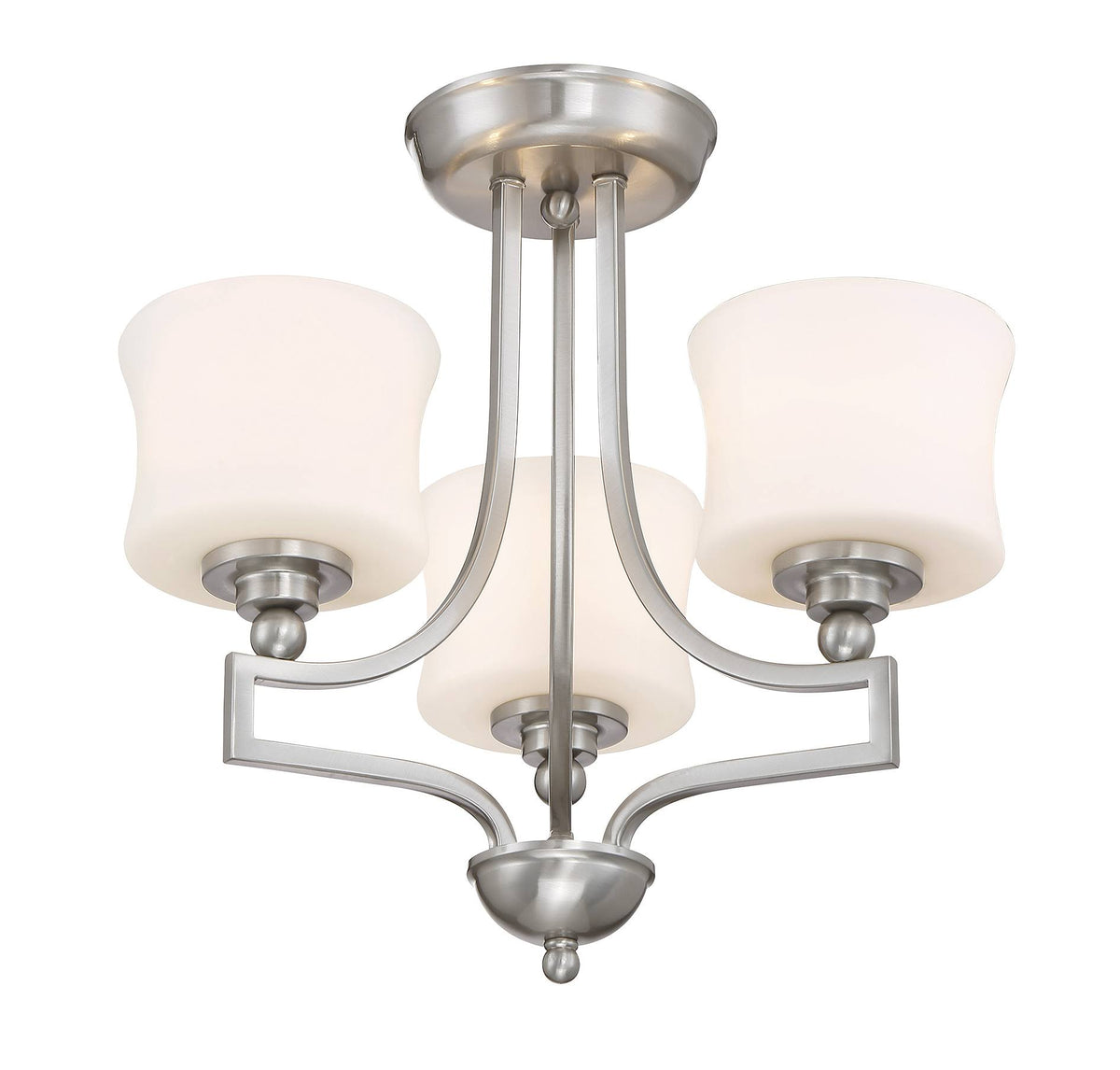 Satin Nickel 3 Light Semi Flush A733755