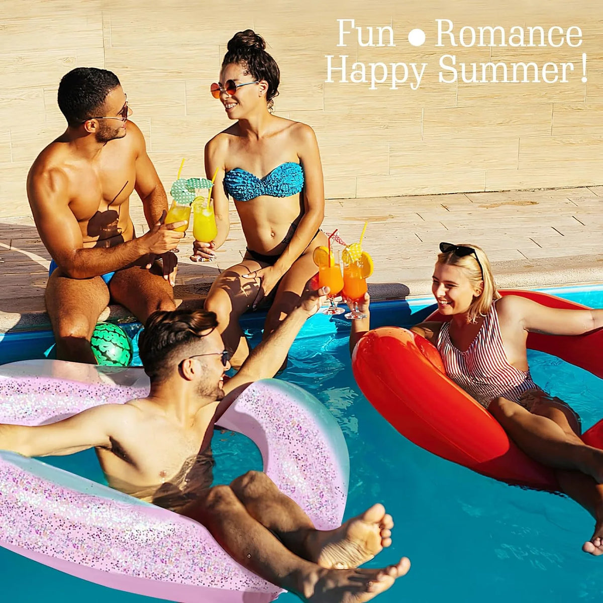 Heart Shaped Pool Float Tube Ring Q6014