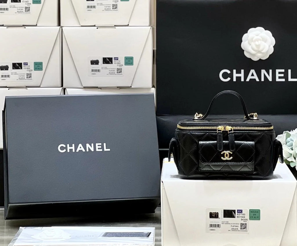 Black Vanity Bag With Strap K5020