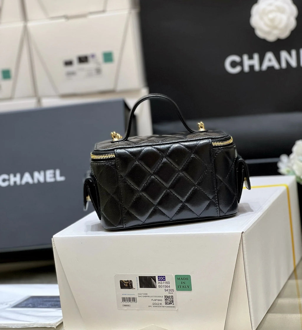 Black Vanity Bag With Strap K5020