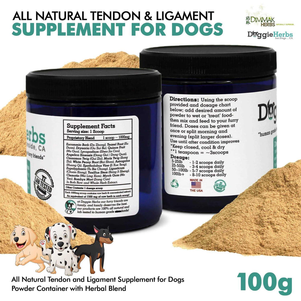 Dog Ligament and Tendon Supplement Powder Herbal Blend 100g H2041