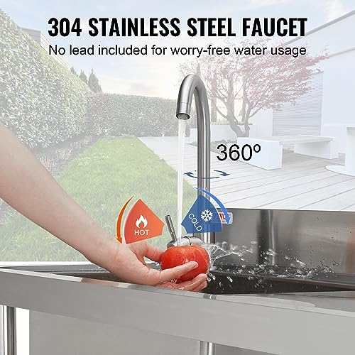 Stainless Steel 1 Compartment Utility Sink with Faucet R1872