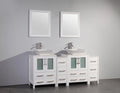 72 in. White Double Basin Bathroom Vanity with Mirrors L219749