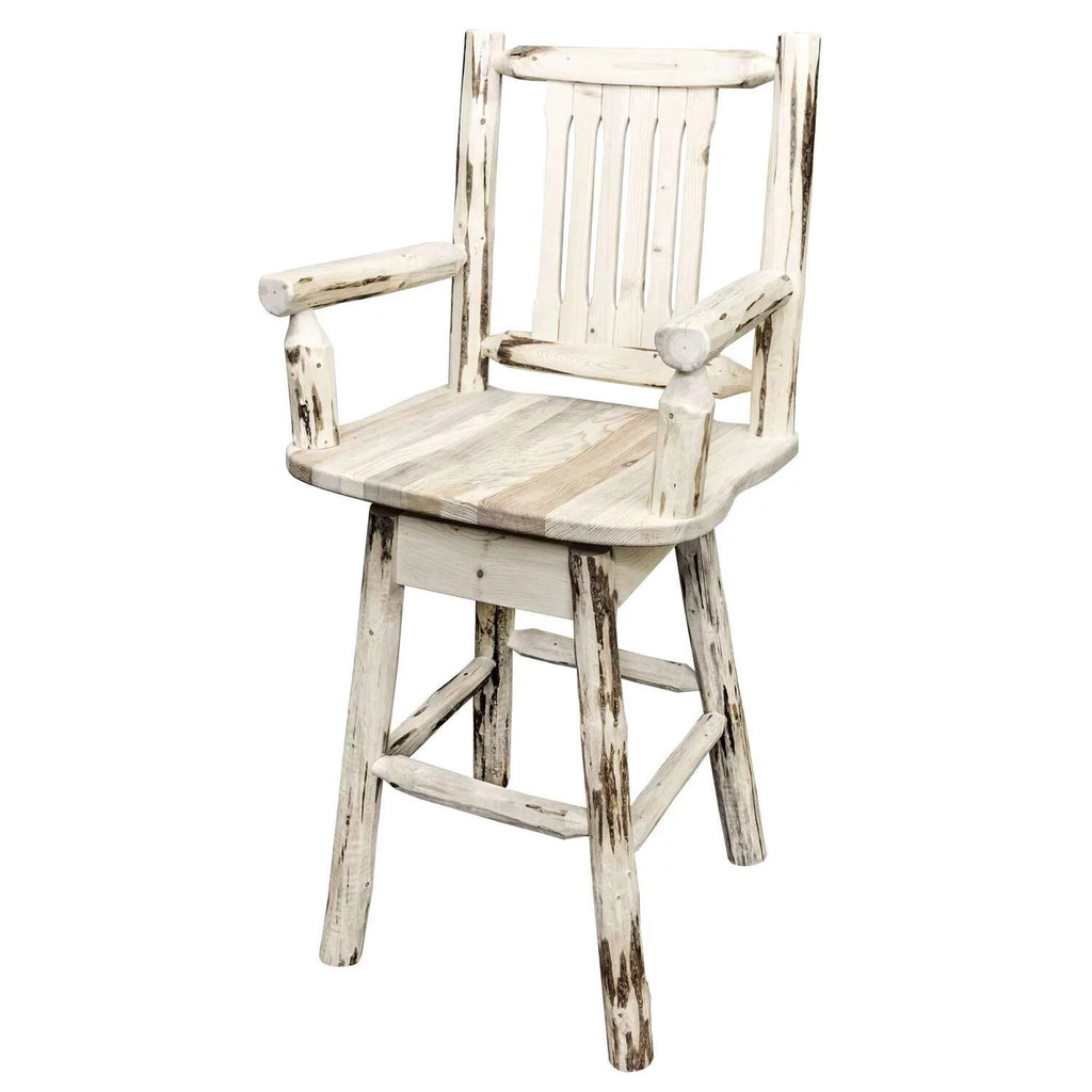 24" Counter Height Wood Swivel Barstool in Natural H19103