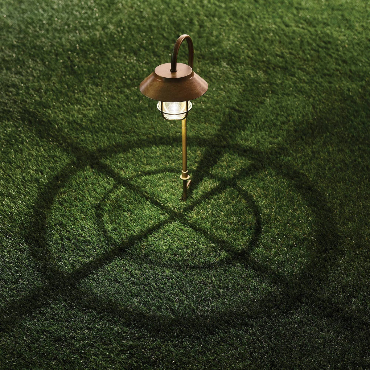 4pk Antique Brass Solar Pathway Lights E9126