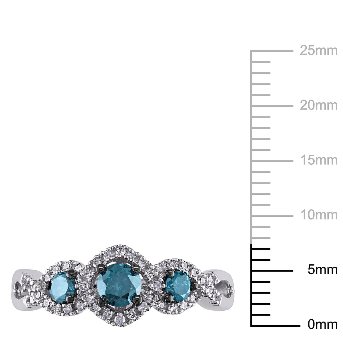14kt White Gold 3-Stone Engagement Ring T976