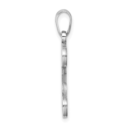 10K White Gold Initial Letter E Pendant Q668