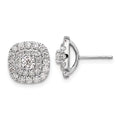 14k White Gold Lab Grown Diamond & Pink Sapphire Heart Stud Earrings P163