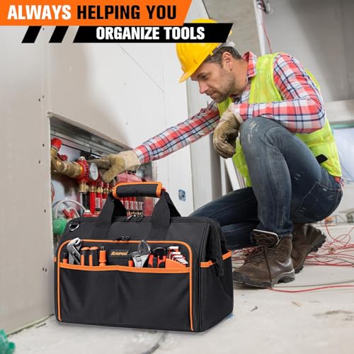 Heavy Duty 17.3-Inch 26-Pocket Waterproof Foldable Tool Bag K3165