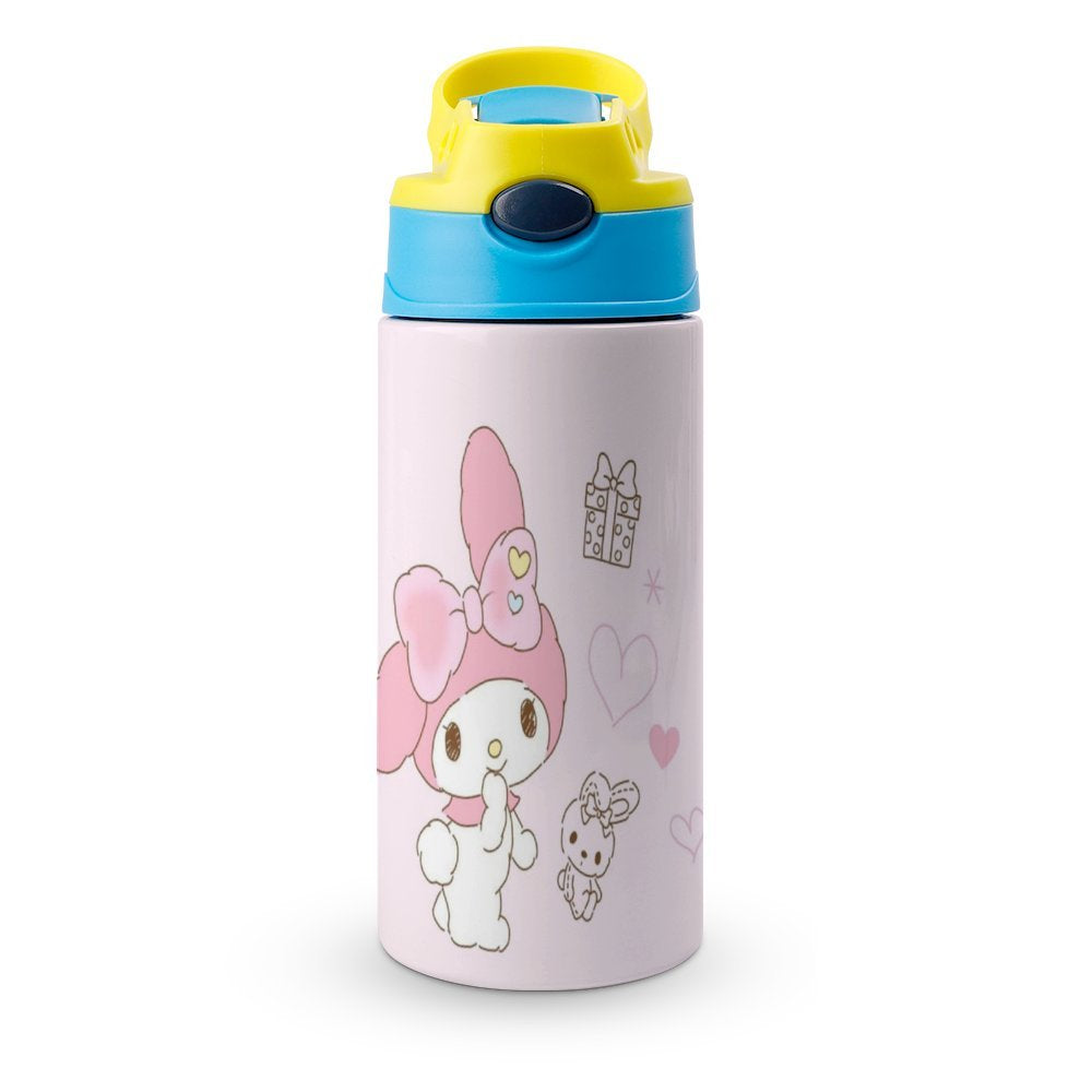 Pink Stainless Steel Children's Water Bottle With Straw O2757