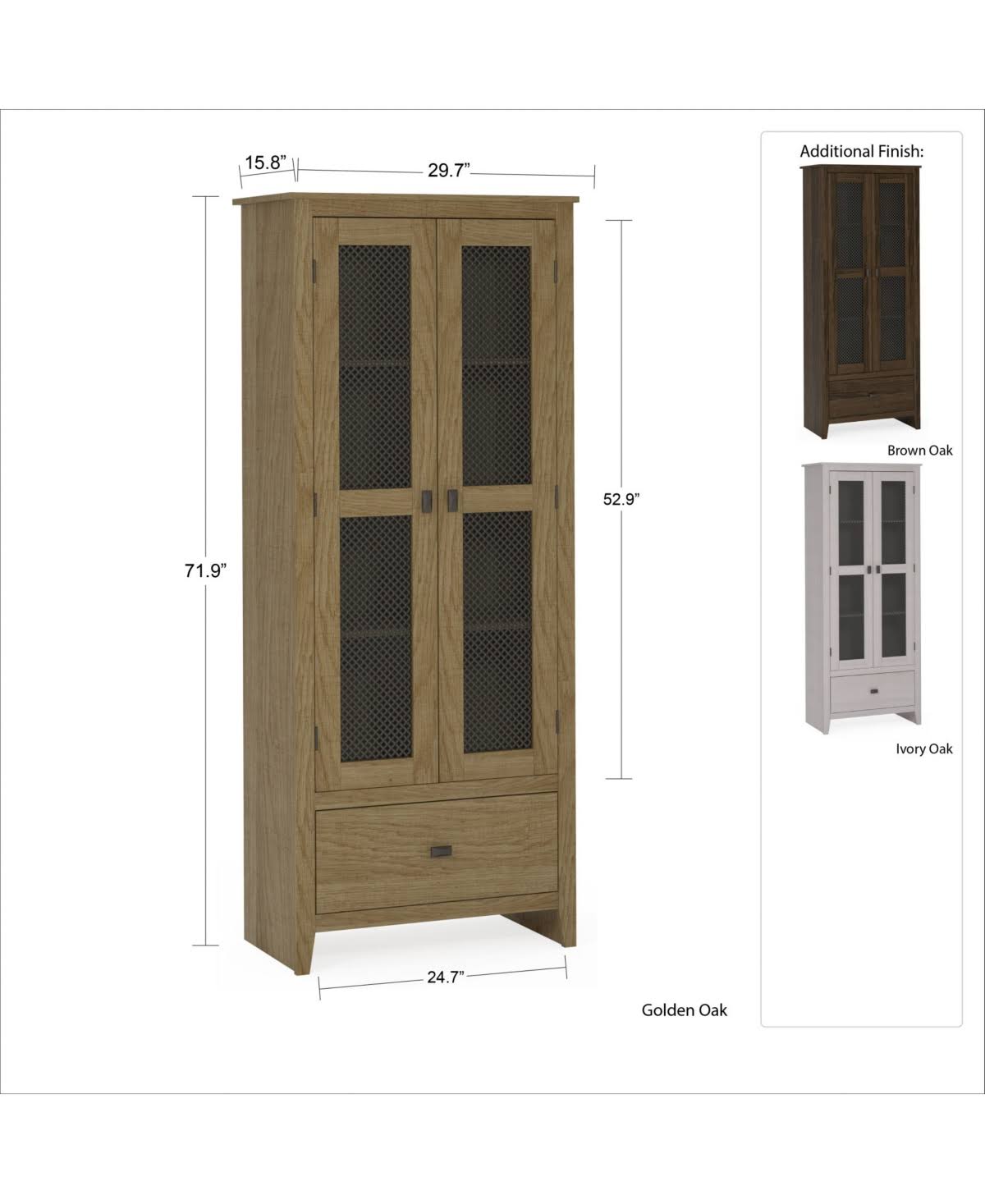 Brown Oak Storage Cabinet L4638