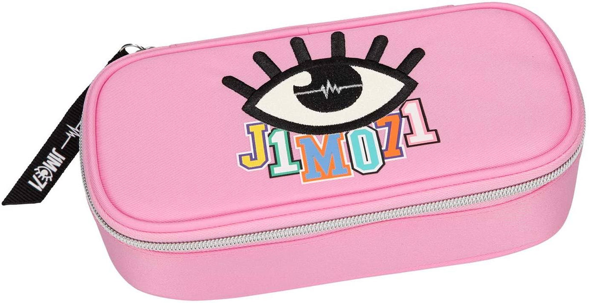 Pink Pencil Case with Pen Loops and Triangle Compartment F526288