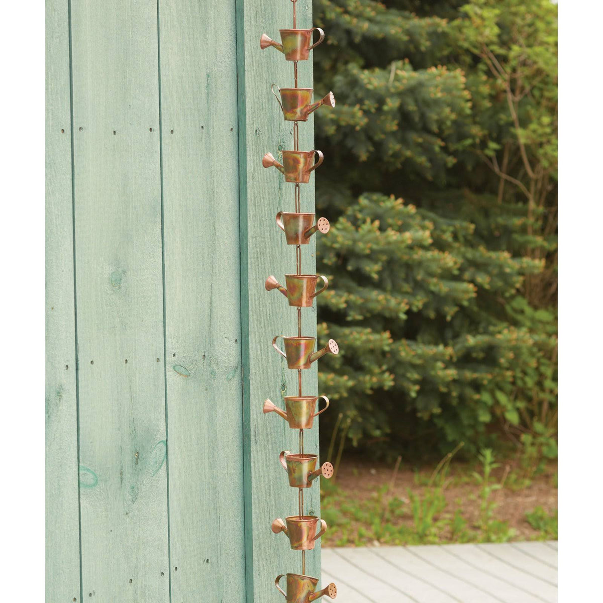 Copper Rain Chain Watering Can G381508