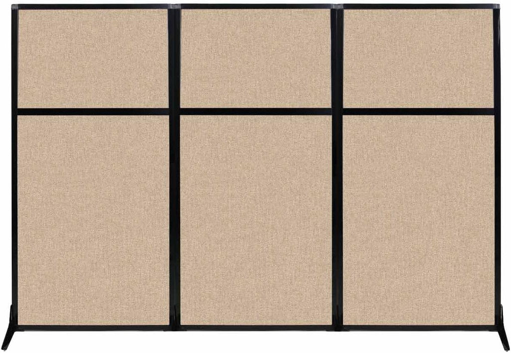 Portable Wall Divider with Charcoal Gray Fabric Panels N601