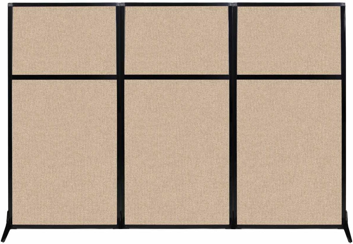 Portable Wall Divider with Charcoal Gray Fabric Panels N601