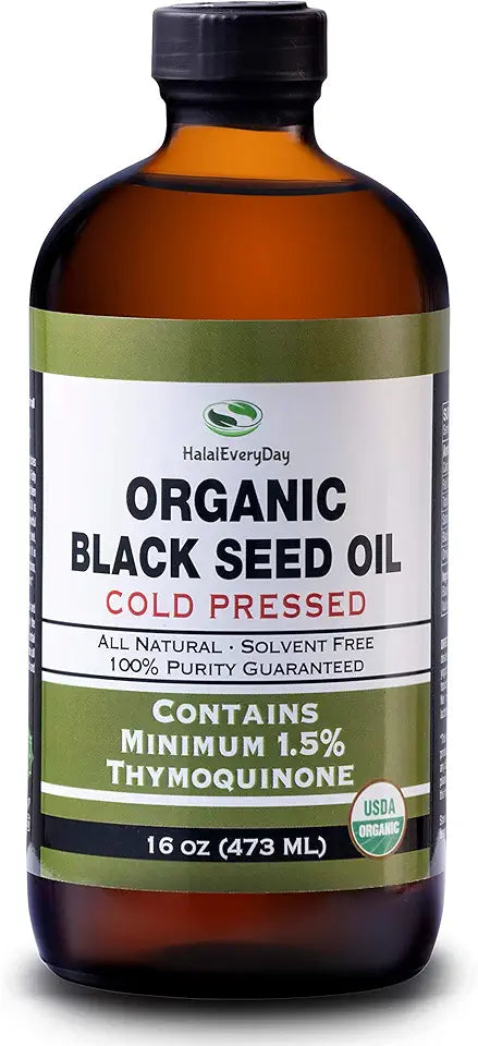 Organic Black Seed Oil 16oz Glass Bottle X346