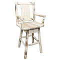 24" Counter Height Wood Swivel Barstool in Natural H19103
