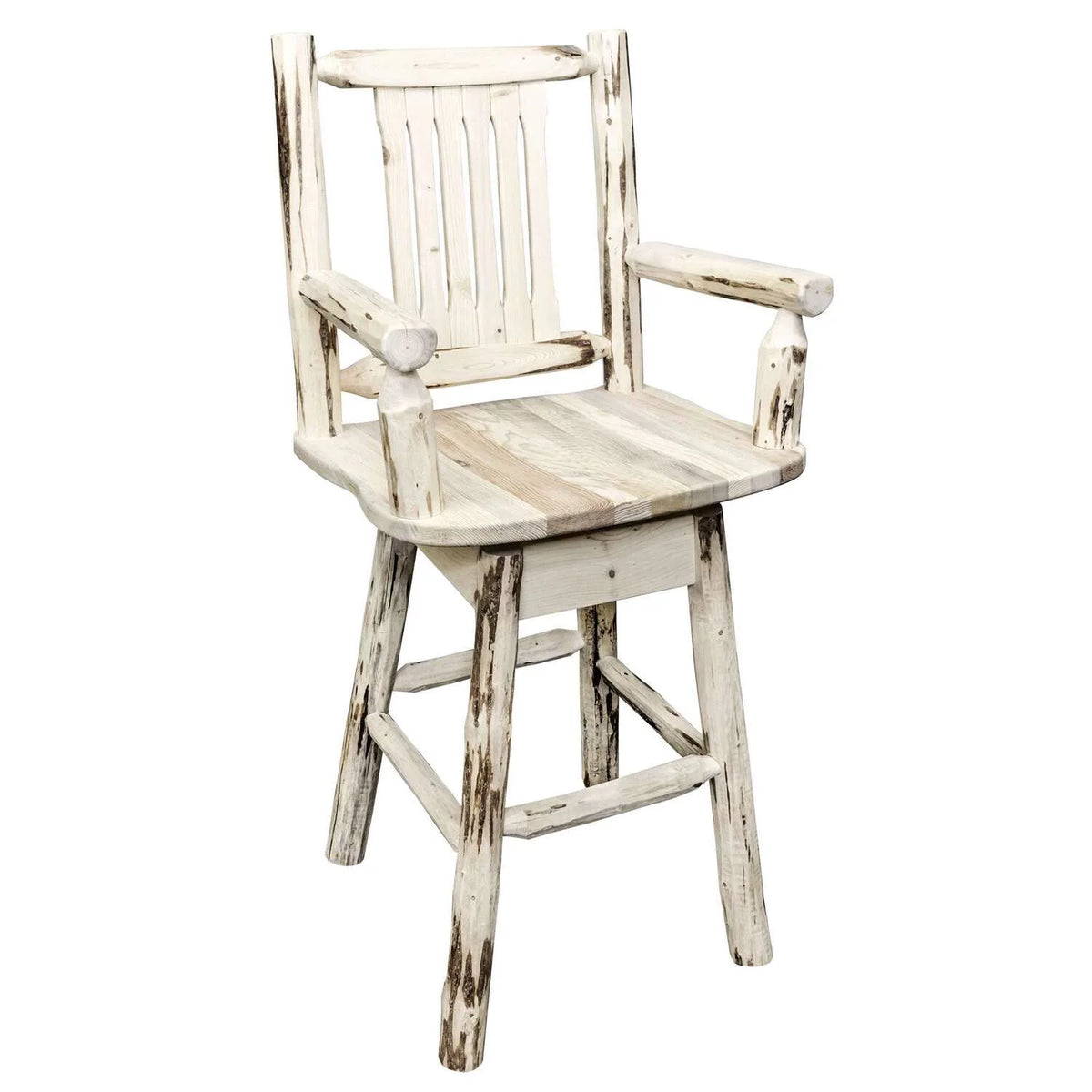 24" Counter Height Wood Swivel Barstool in Natural H19103