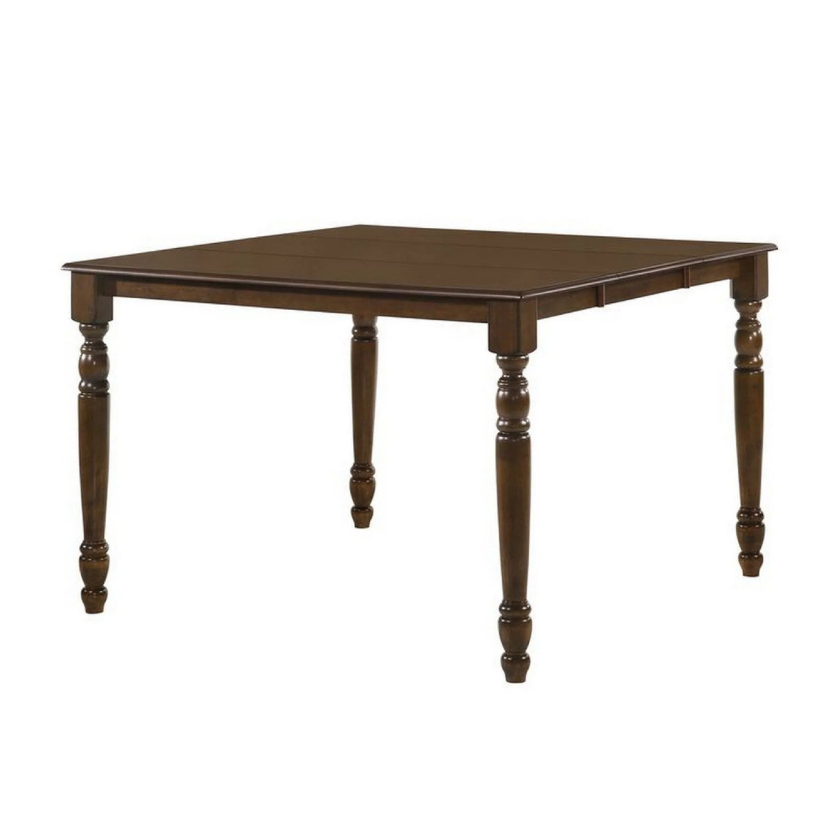 54 Inch Extendable Walnut Brown Square Counter Height Dining Table Z861722
