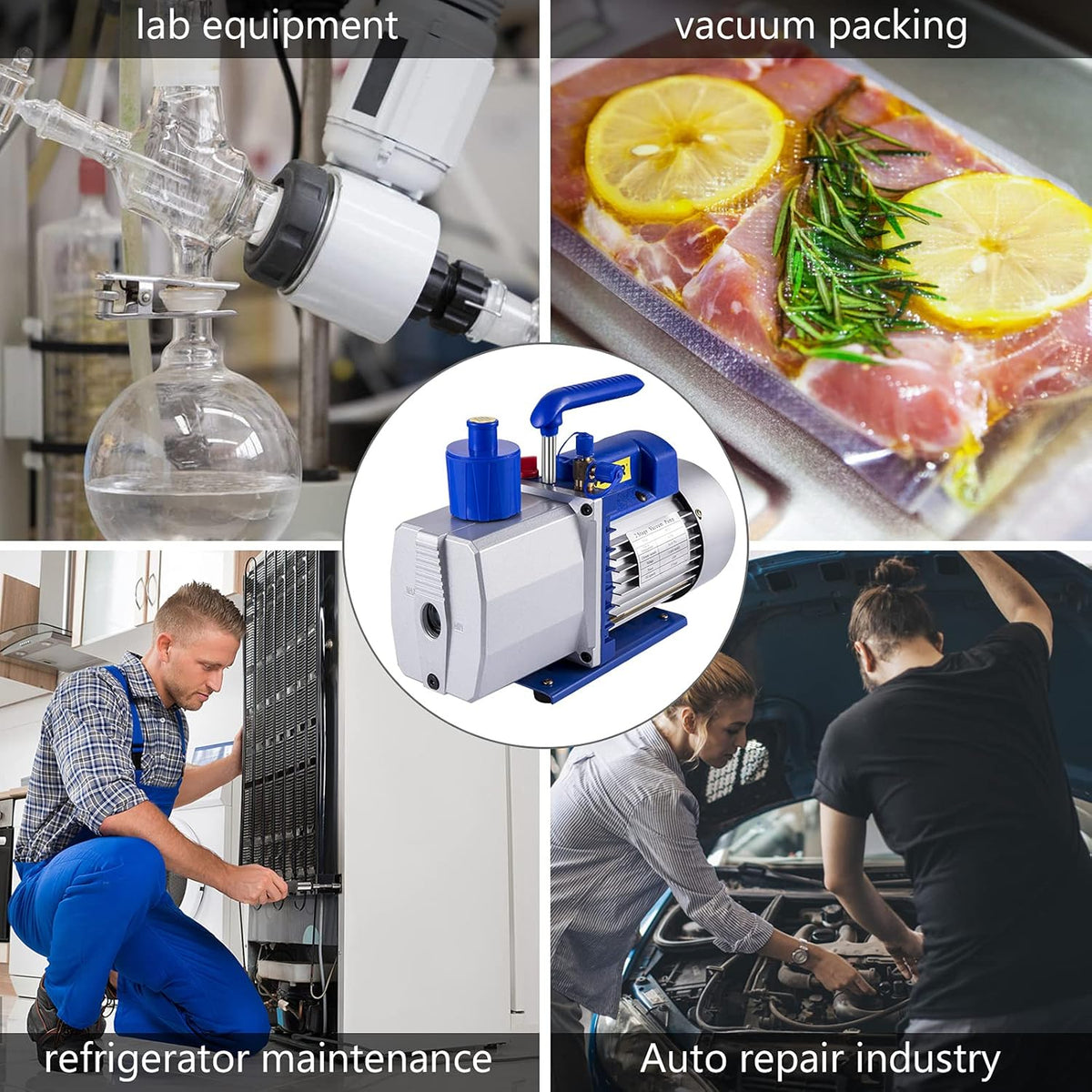 9 CFM 1 HP Single Stage Air Conditioning Vacuum Pump 110V 5PA Rotary Vane Vacuum Pump S7716