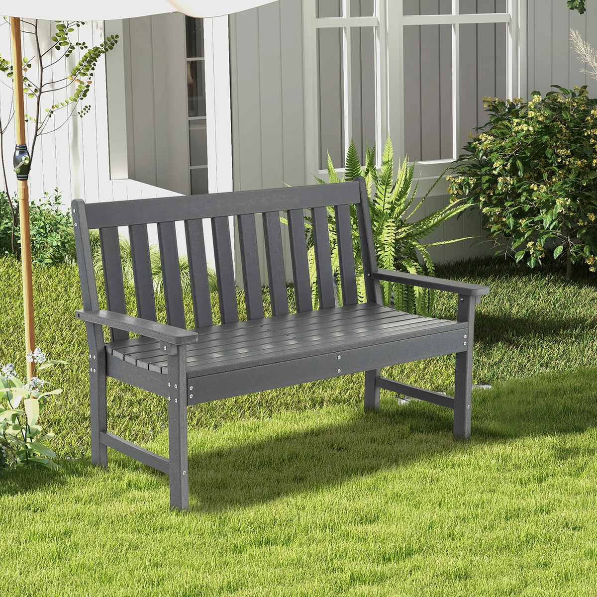 All-Weather HDPE 2-Person Outdoor Bench K907734